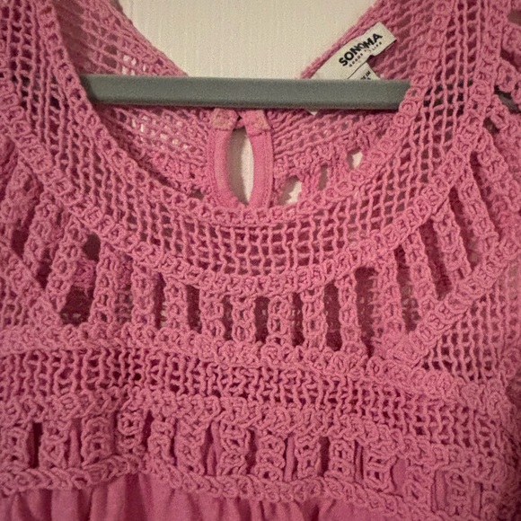 Sonoma Pink Crochet Detail Tank Top - Picture 2 of 7